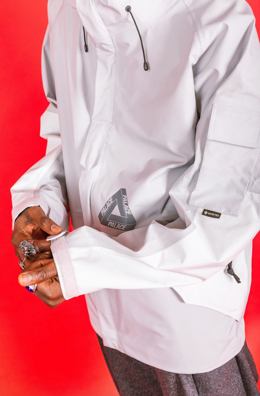 Palace Gore Tex Grey Tech Wave Length Reflective Logo Full Zip Up Jacket