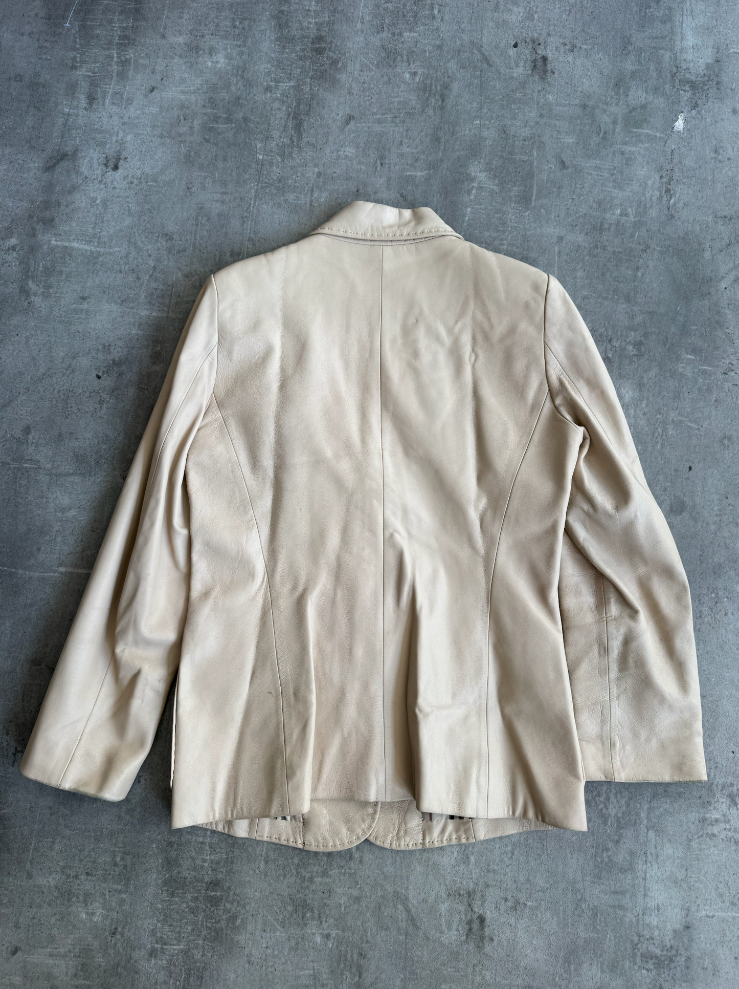 Burberry Nova Lined Beige Lambs Leather Blazer