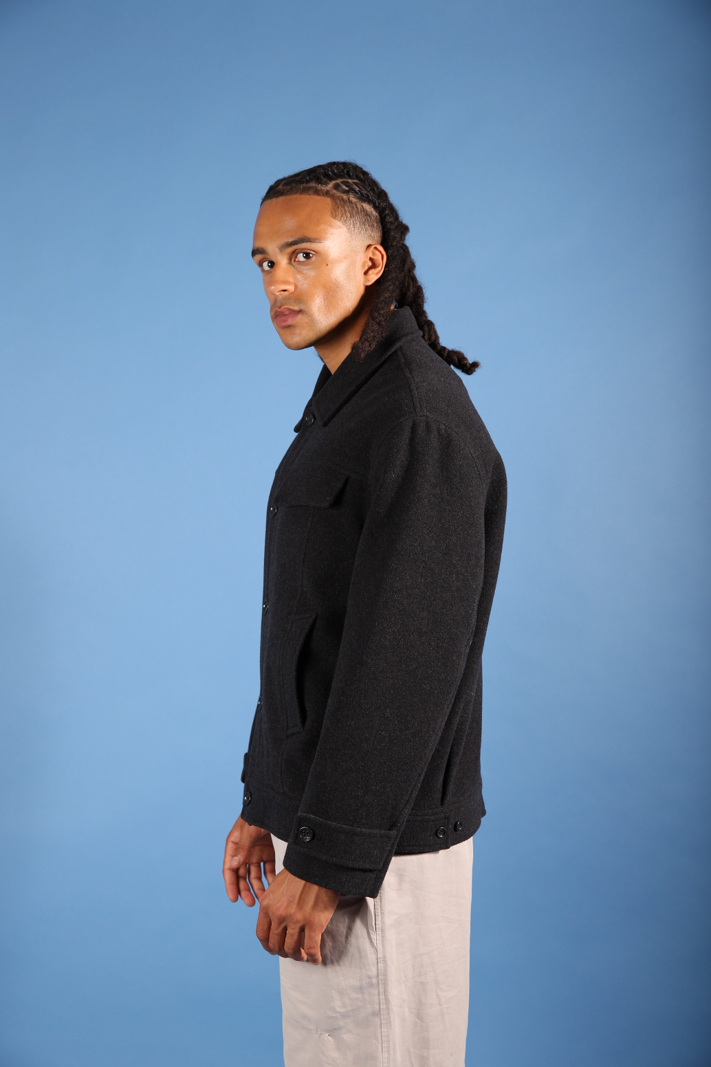 Balenciaga Paris Wool Grey Short Coat