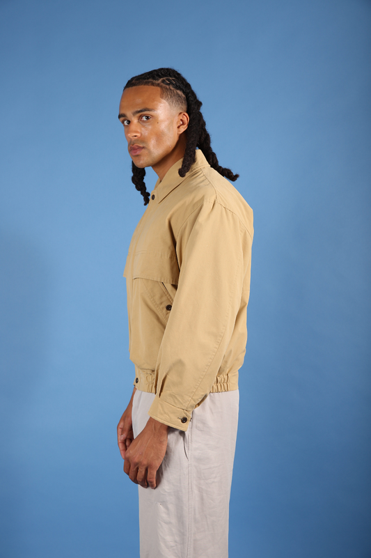 Burberry Cream Monogram Harrington Jacket