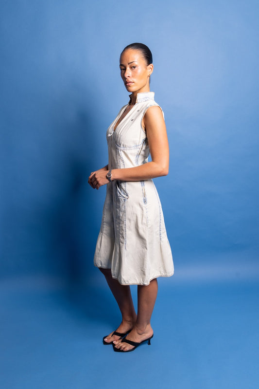 Moschino Acid Wash Sleeveless Midi Dress
