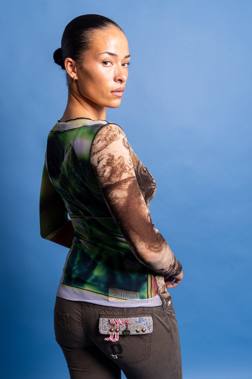 1990s Jean Paul Gaultier 3D Collage Mesh Top