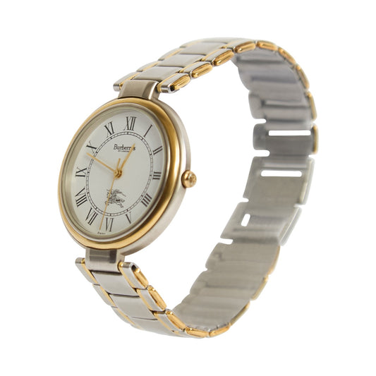 Burberry 8000 Gold Plated White Quartz Watch