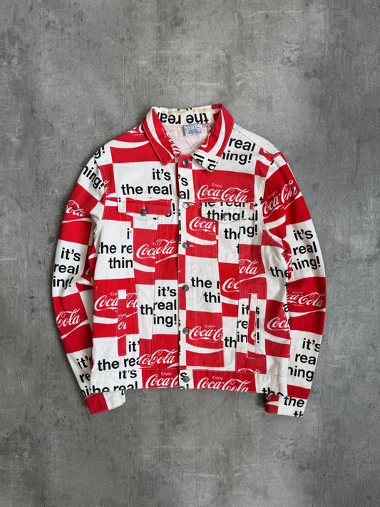 Vintage Coca Cola Allover Print Denim Jacket