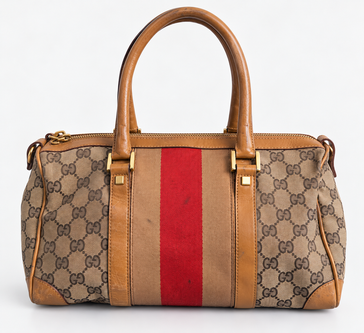Gucci GG Monogram Boston Centre Stripe Bag
