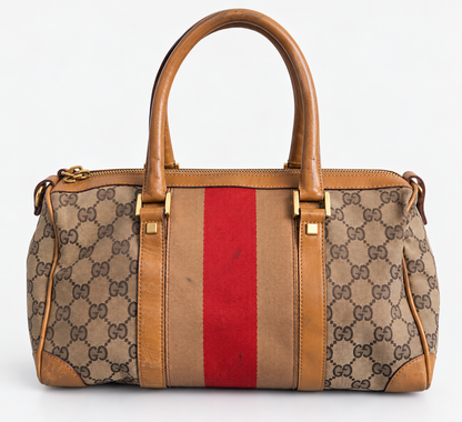 Gucci GG Monogram Boston Centre Stripe Bag