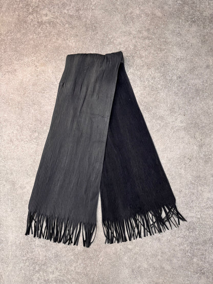 Issey Miyake Pleated Leather Fringe Scarf