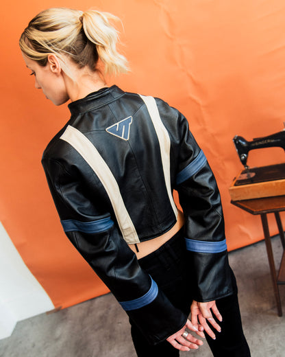 VT Rework: BMW Racing Stripe Cropped Leather Blouson