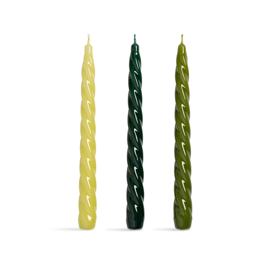 &Klevering Candle Bravo Green Set of 3