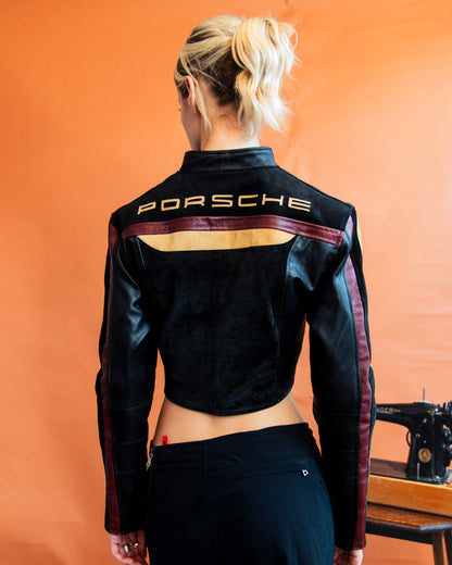 VT Rework : Porsche Suede Panel Double Zip Racing Jacket