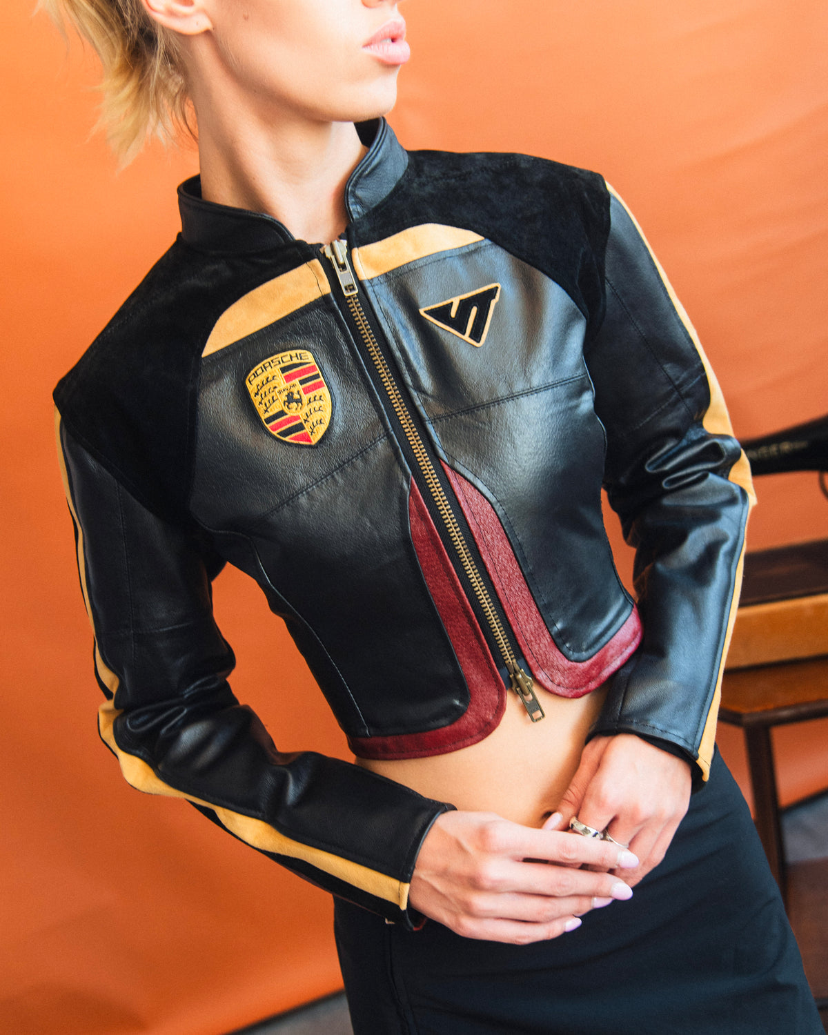 VT Rework : Custom Order - Panelled Fitted Leather Racing Jacket