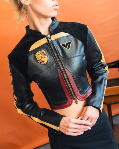 VT Rework : Custom Order - Panelled Fitted Leather Racing Jacket