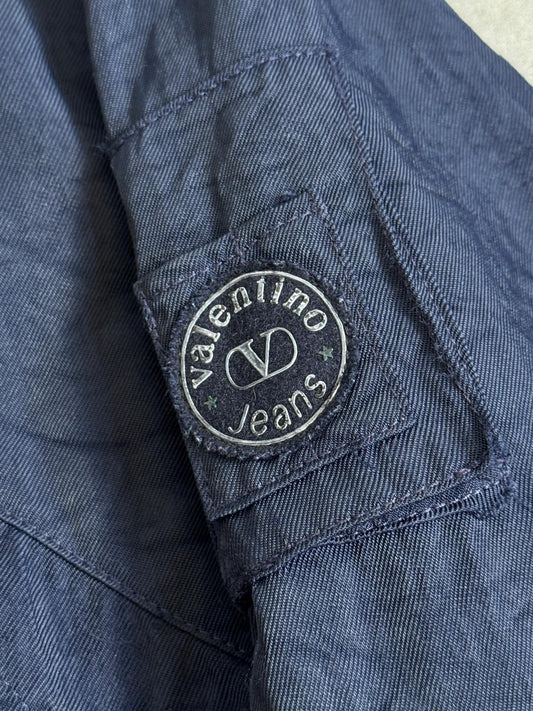 Valentino Jeans Navy Logo Patch Bomber Jacket