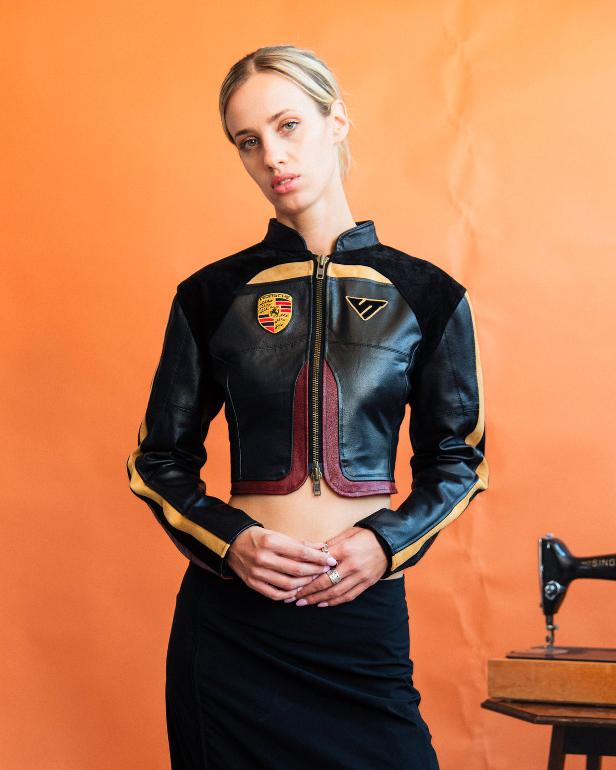 VT Rework : Custom Order - Panelled Fitted Leather Racing Jacket