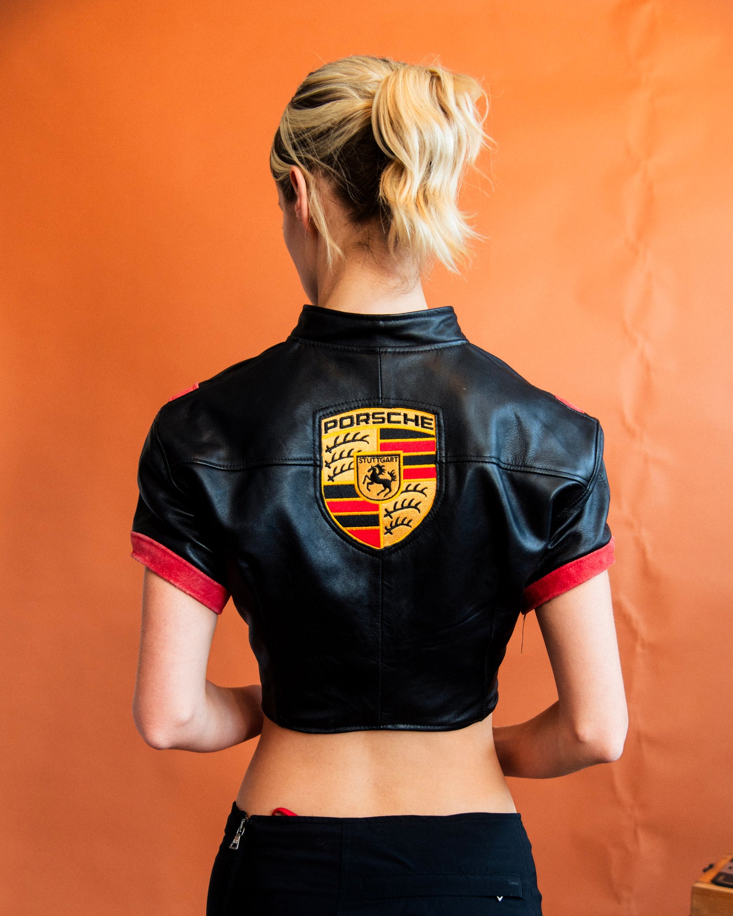VT Rework : Porshe Cropped Leather Shirt Jacket
