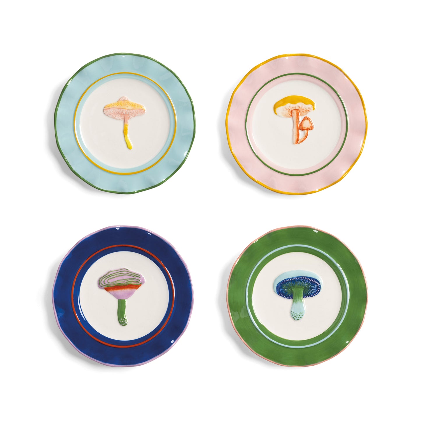 &Klevering Plate Magic Mushrrom Set Of 4