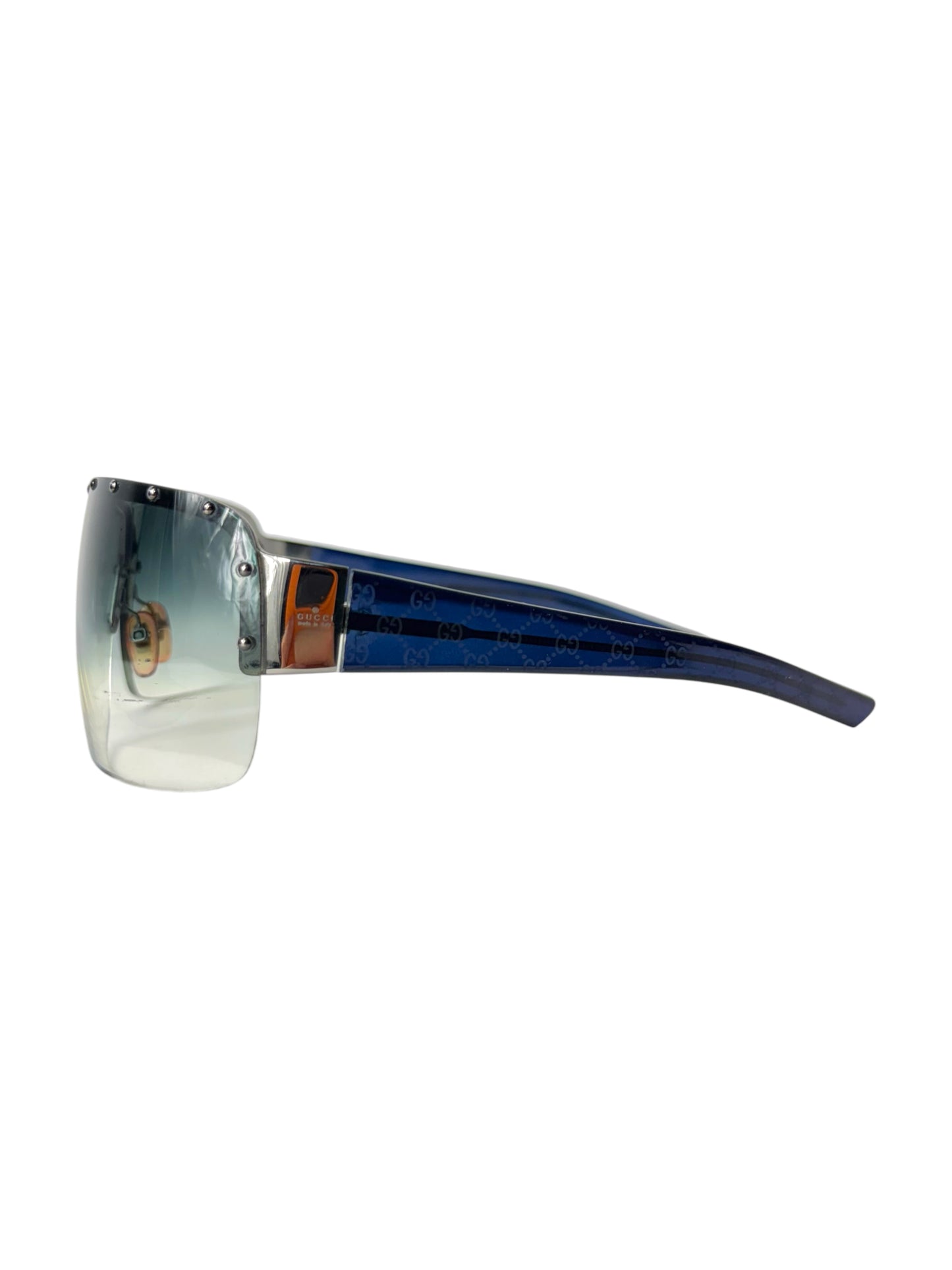 Gucci Vintage Oversized Green Gradient Studded Sunglasses