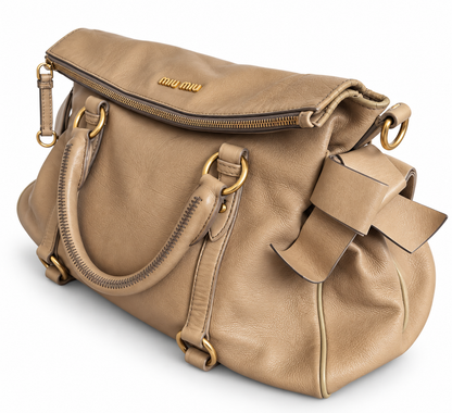 Miu Miu Vitello Lux Side Bow Handbag