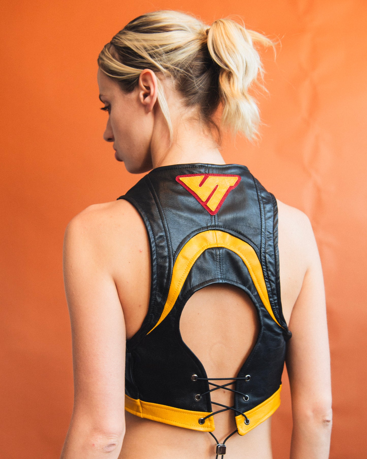 VT Rework : Porsche Corset Back Leather Gilet