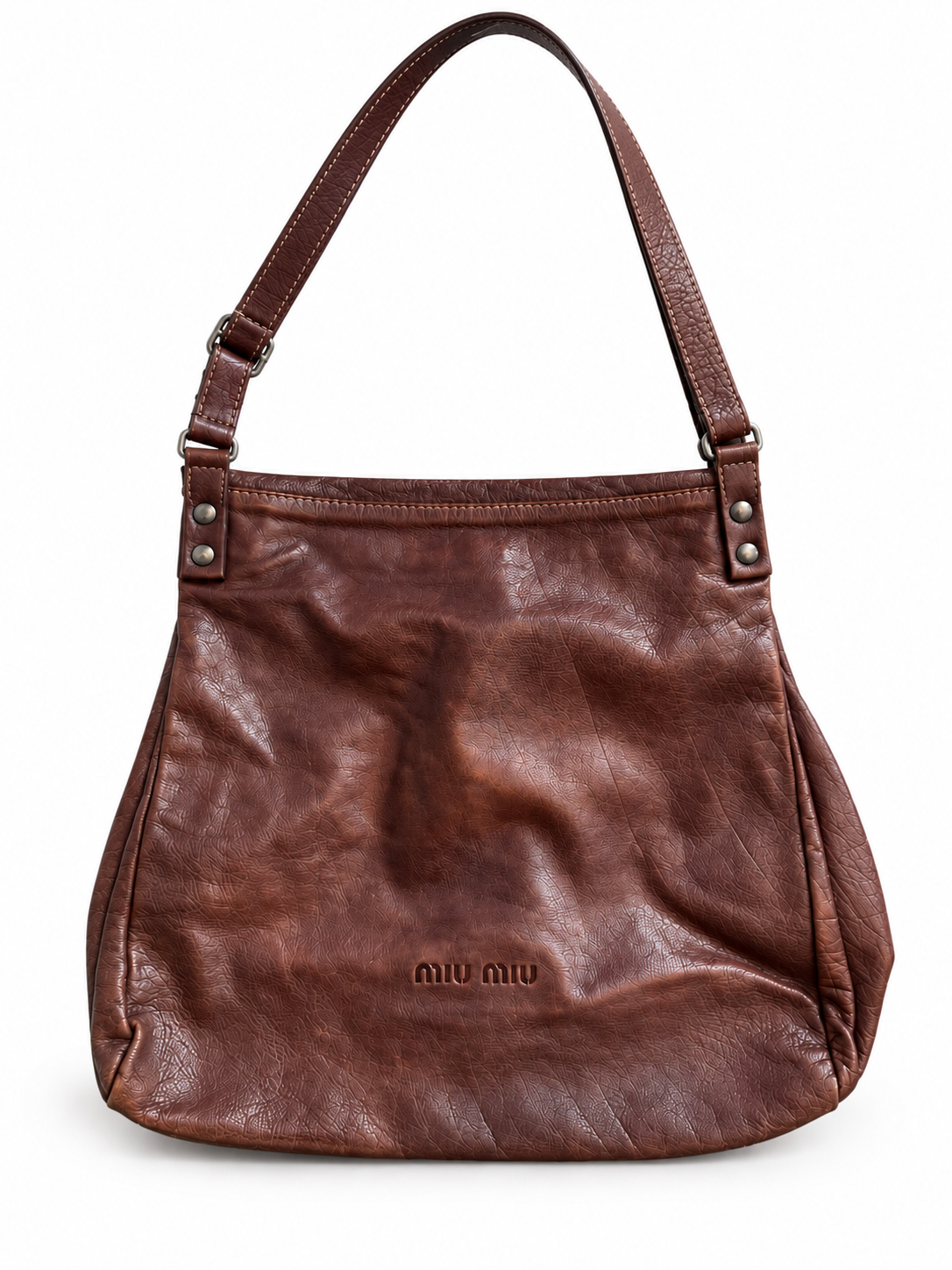 Miu Miu Soft Leather Messenger Handbag