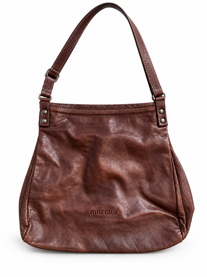 Miu Miu Soft Leather Messenger Handbag