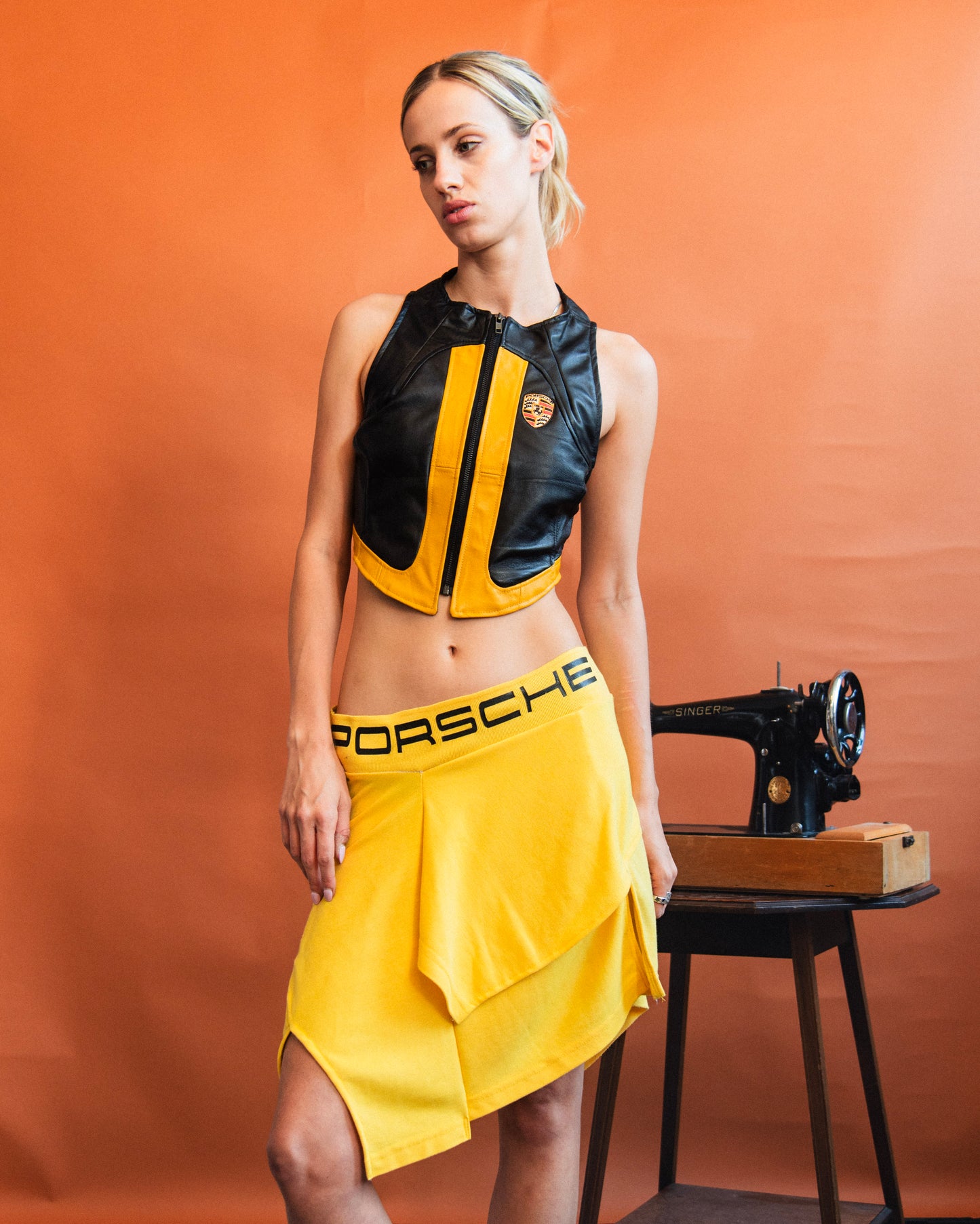 VT Rework : Porsche Corset Back Leather Gilet