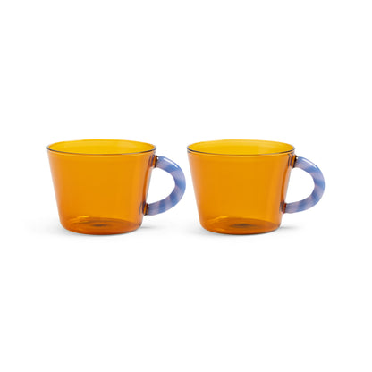 &Klevering Glass Duet Amber Cup Set of 2
