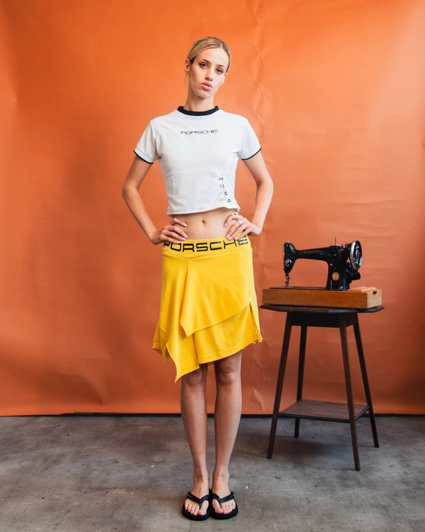 VT Rework : Porsche Asymetrical Yellow Reworked Skirt