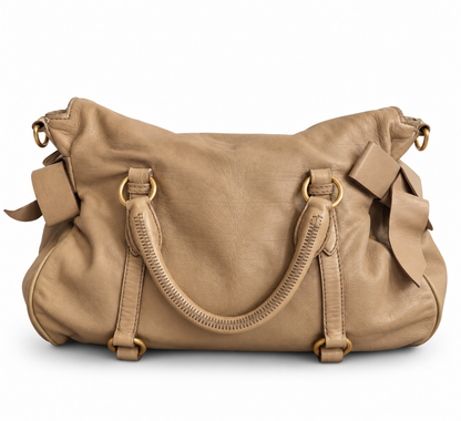 Miu Miu Vitello Lux Side Bow Handbag