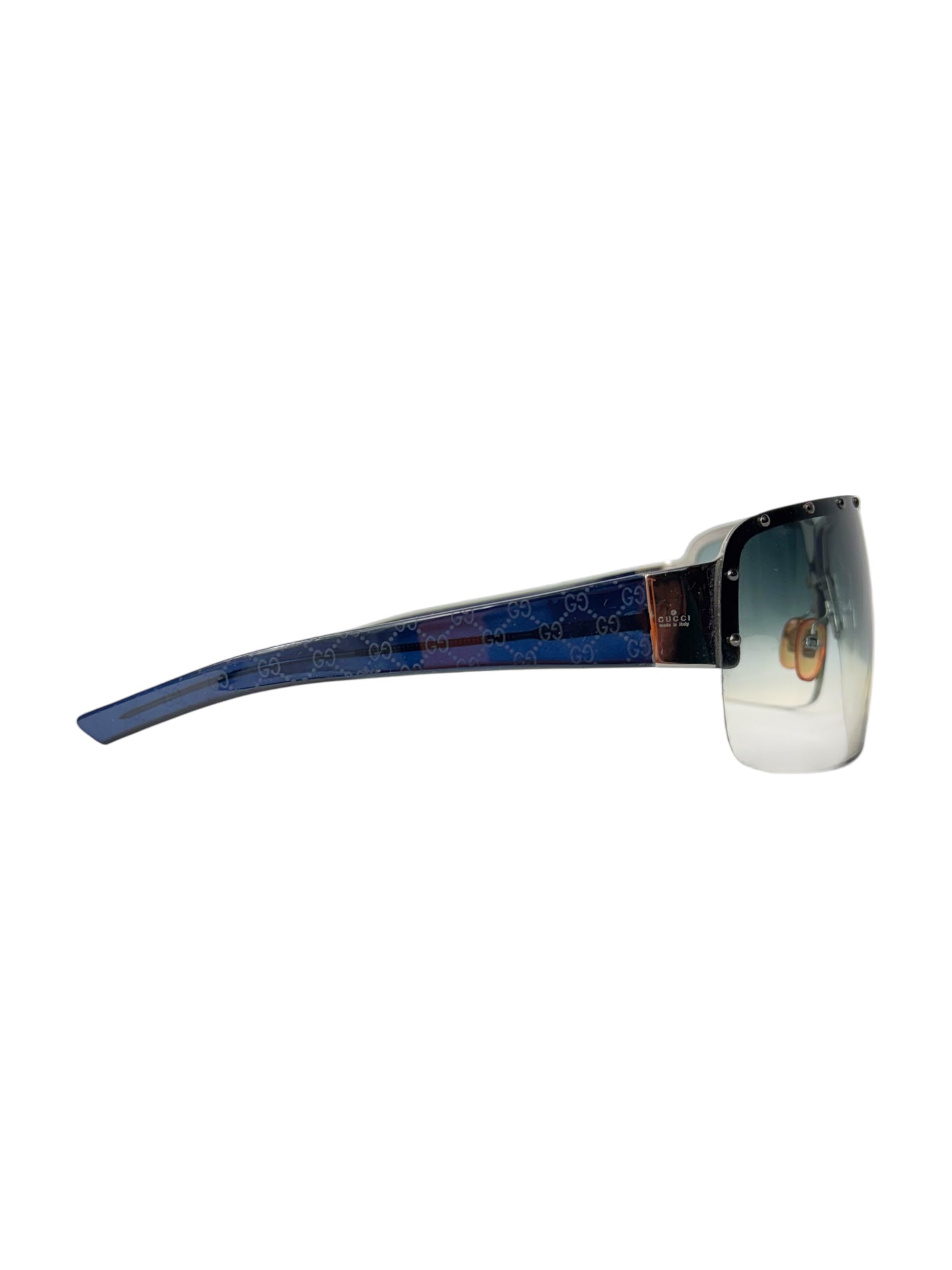 Gucci Vintage Oversized Green Gradient Studded Sunglasses