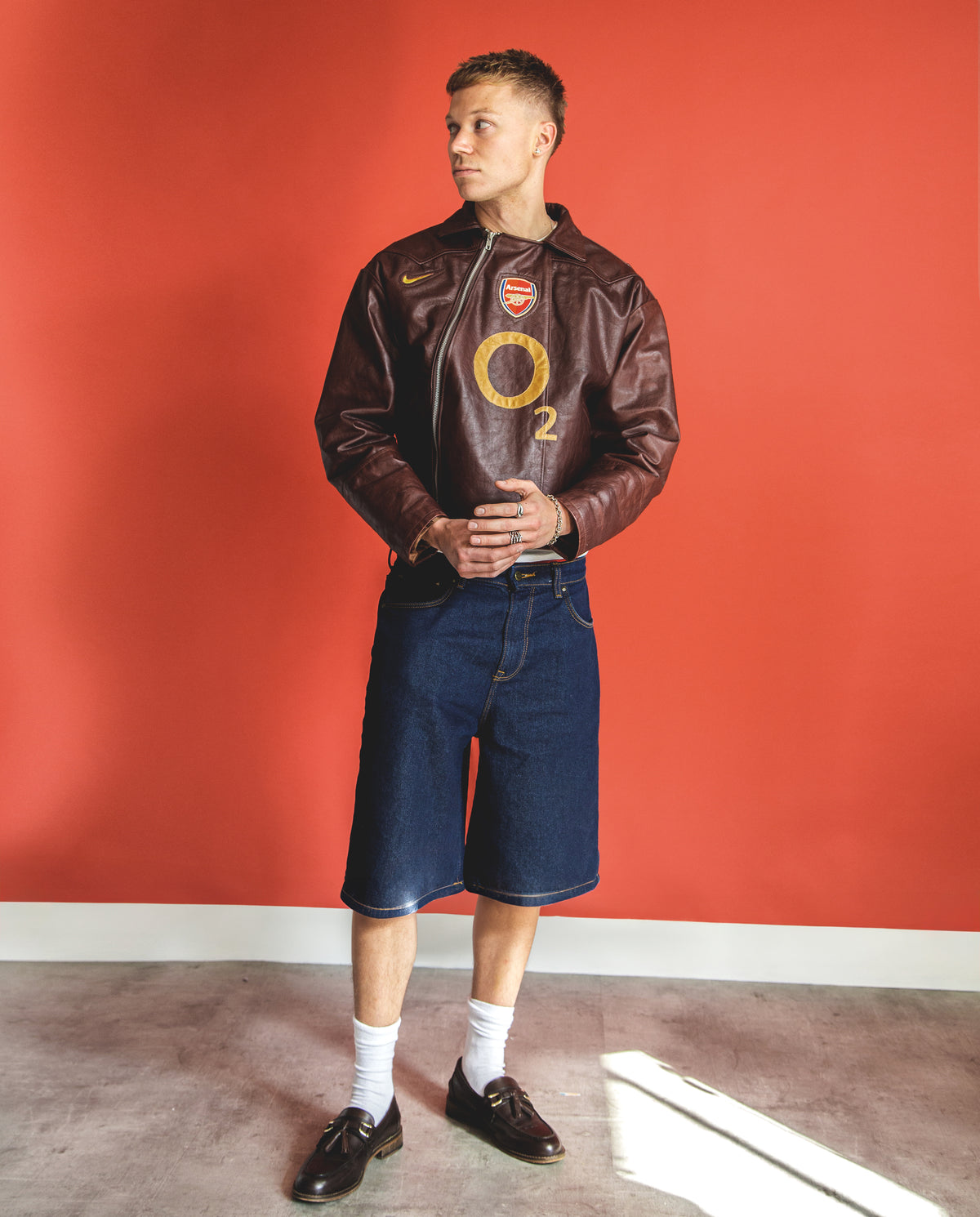 VT Rework : Custom Order - Asymetric Unisex Zip Up Leather Football Jacket
