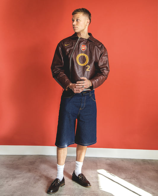 VT Rework : Custom Order - Asymetric Unisex Zip Up Leather Football Jacket