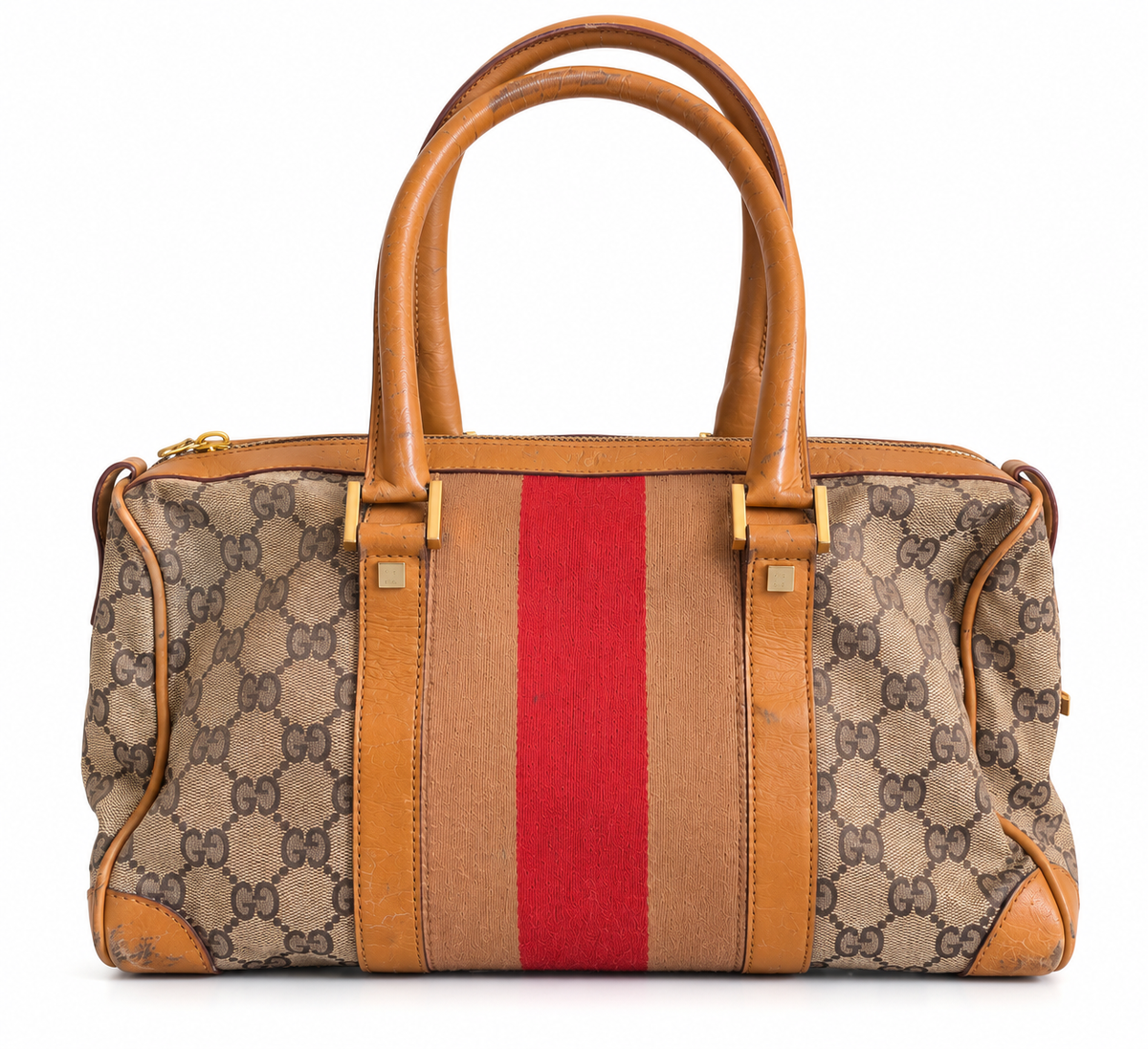 Gucci GG Monogram Boston Centre Stripe Bag