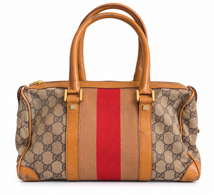Gucci GG Monogram Boston Centre Stripe Bag