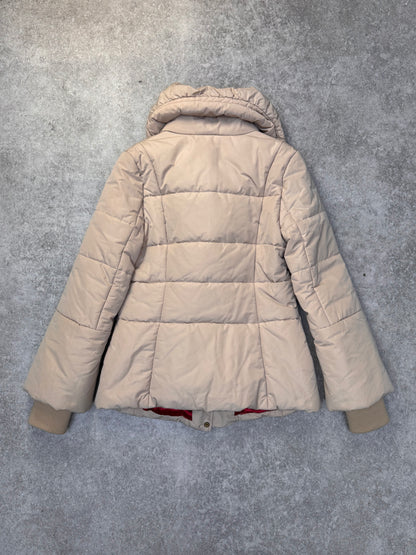 Vivienne Tam Cream Puffer Collar Quilted Jacket