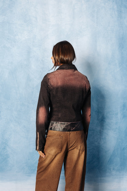 Versace Bleached Denim Grey Motorcycle Blouson