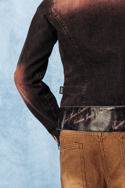 Versace Bleached Denim Grey Motorcycle Blouson
