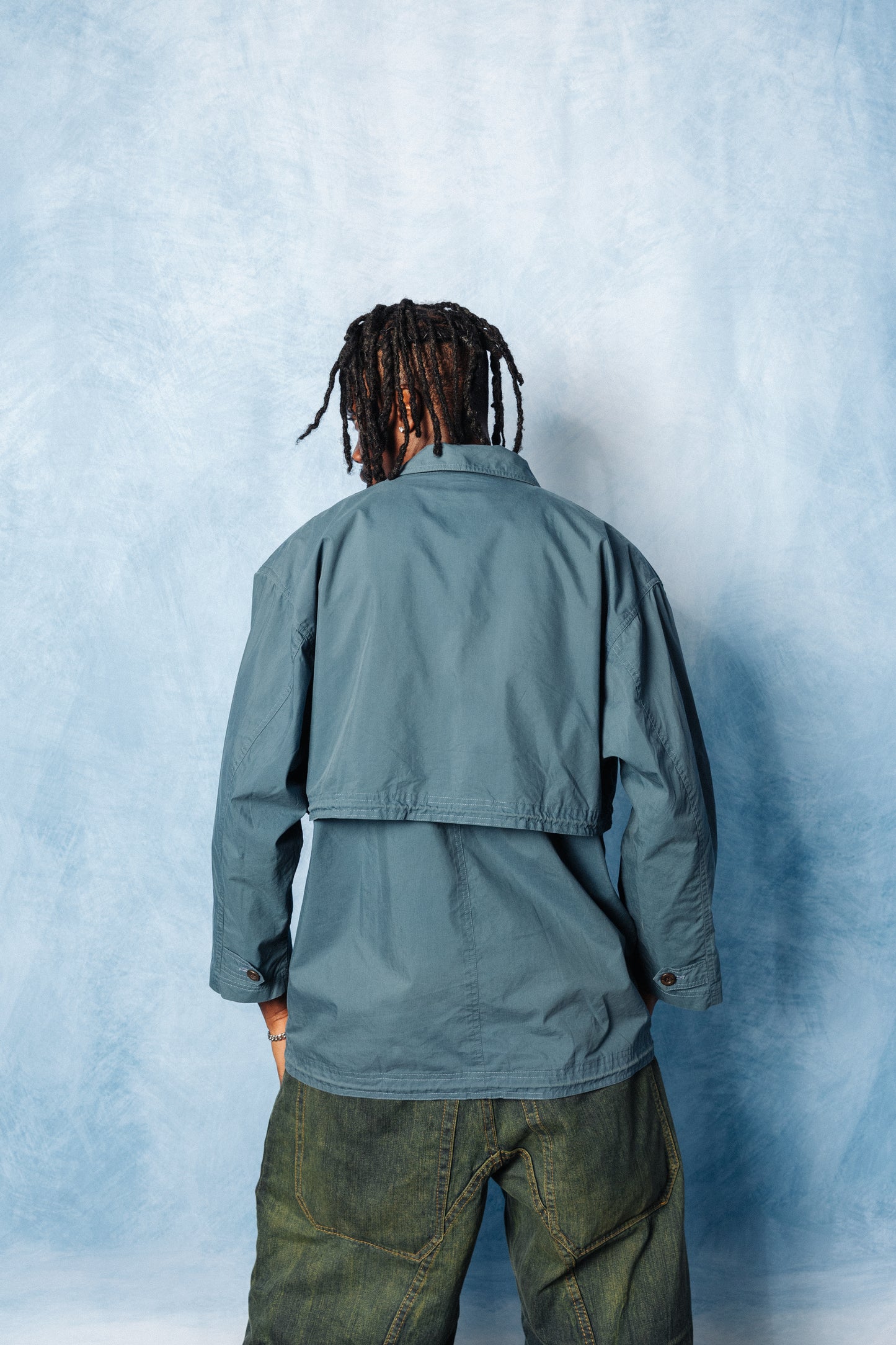 Burberry Japan Petrol Blue Cotton Utility Parka