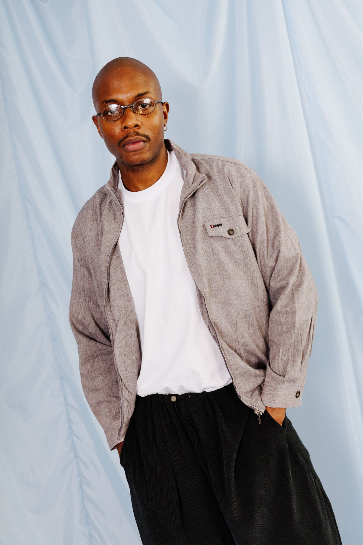 1990's Kansai Yamamoto Flecked Twill Textured Work Blouson