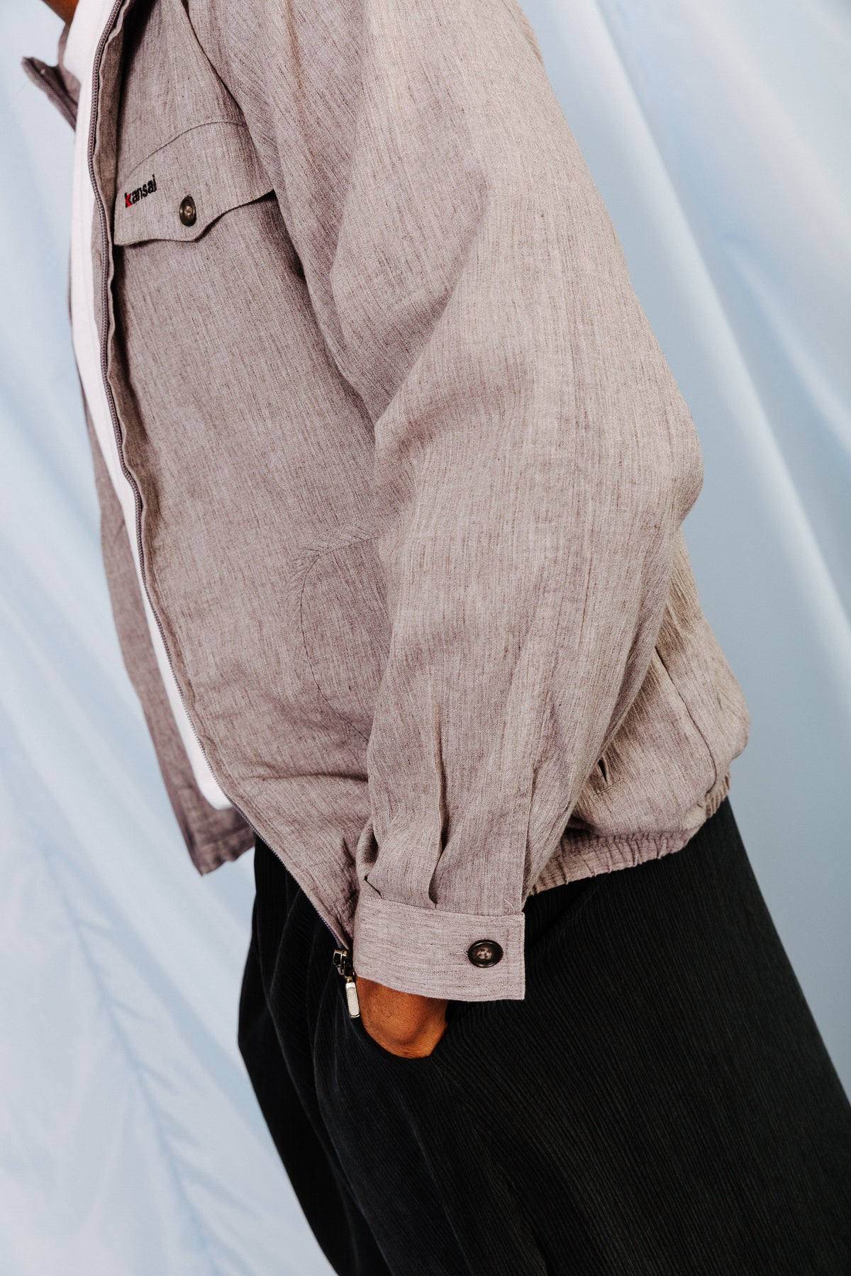 1990's Kansai Yamamoto Flecked Twill Textured Work Blouson