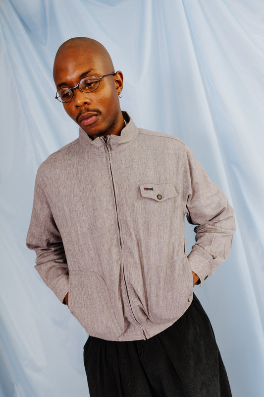 1990's Kansai Yamamoto Flecked Twill Textured Work Blouson