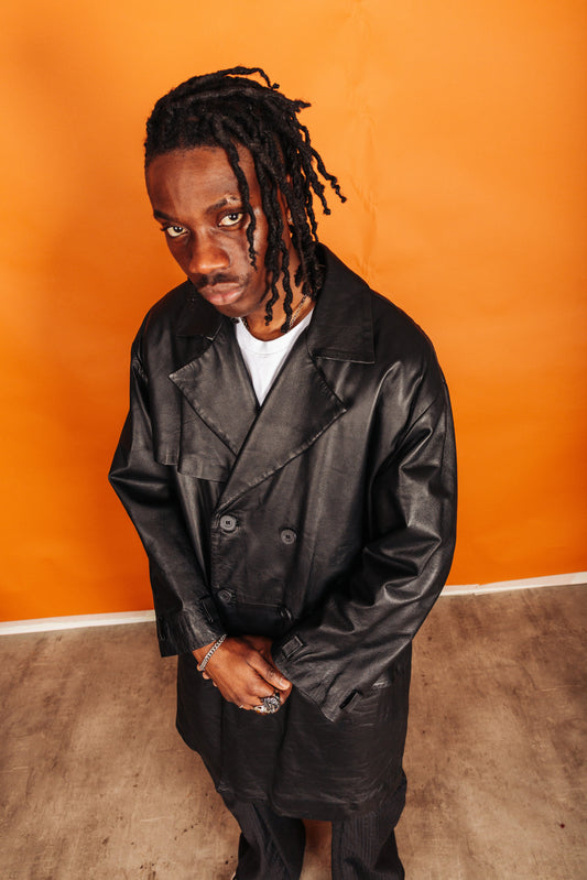 Versus Versace Leather Trench Coat