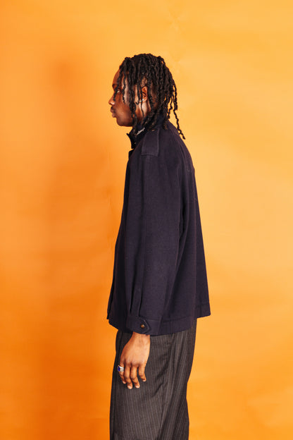 Burberry Embroidered Logo Neckline Wool Jacket