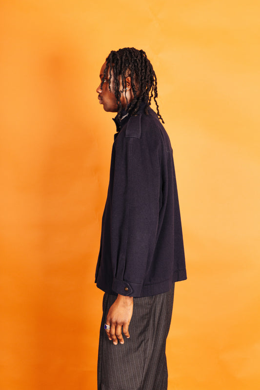 Burberry Embroidered Logo Neckline Wool Jacket