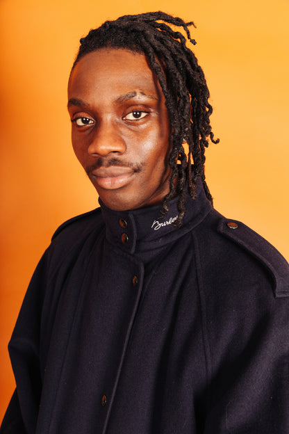 Burberry Embroidered Logo Neckline Wool Jacket