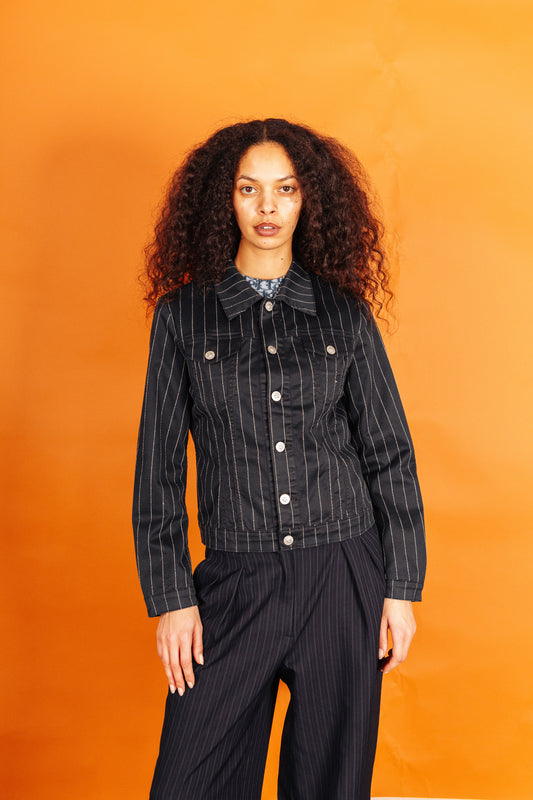 Versace Jeans Couture Pinstripe Navy Jacket