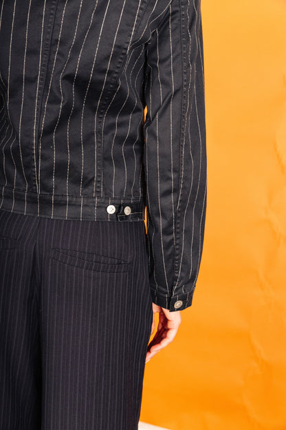 Versace Jeans Couture Pinstripe Navy Jacket