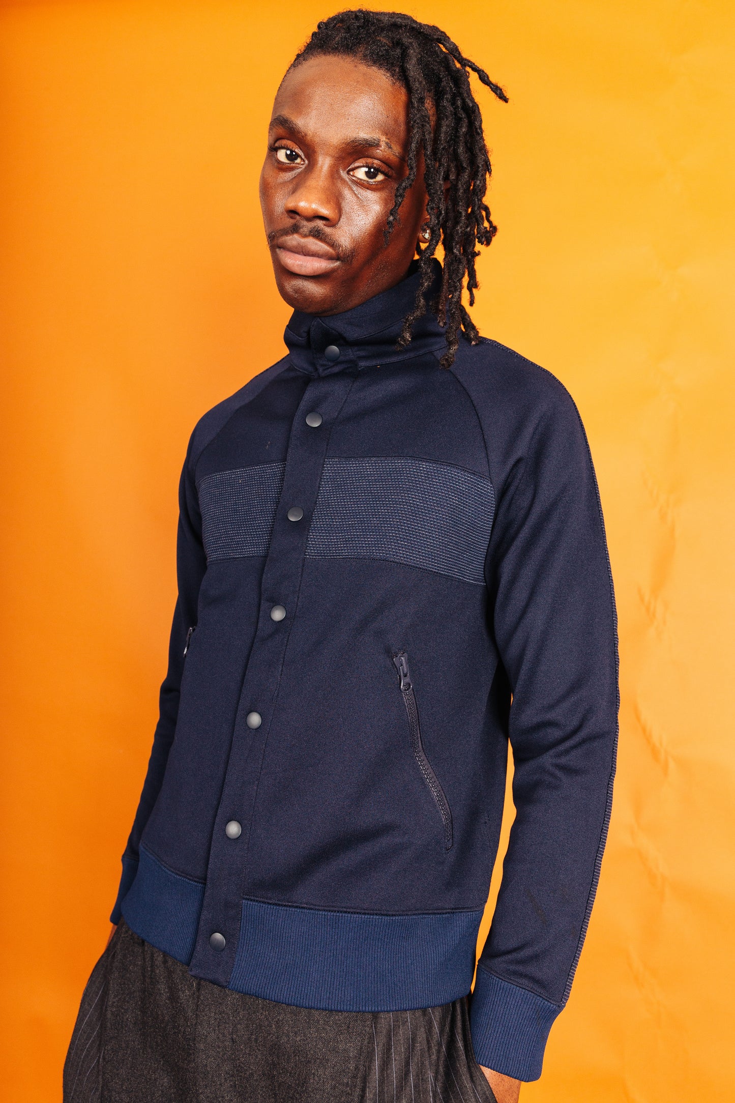 Issey Miyake Final Home Button Down Bomber Jacket