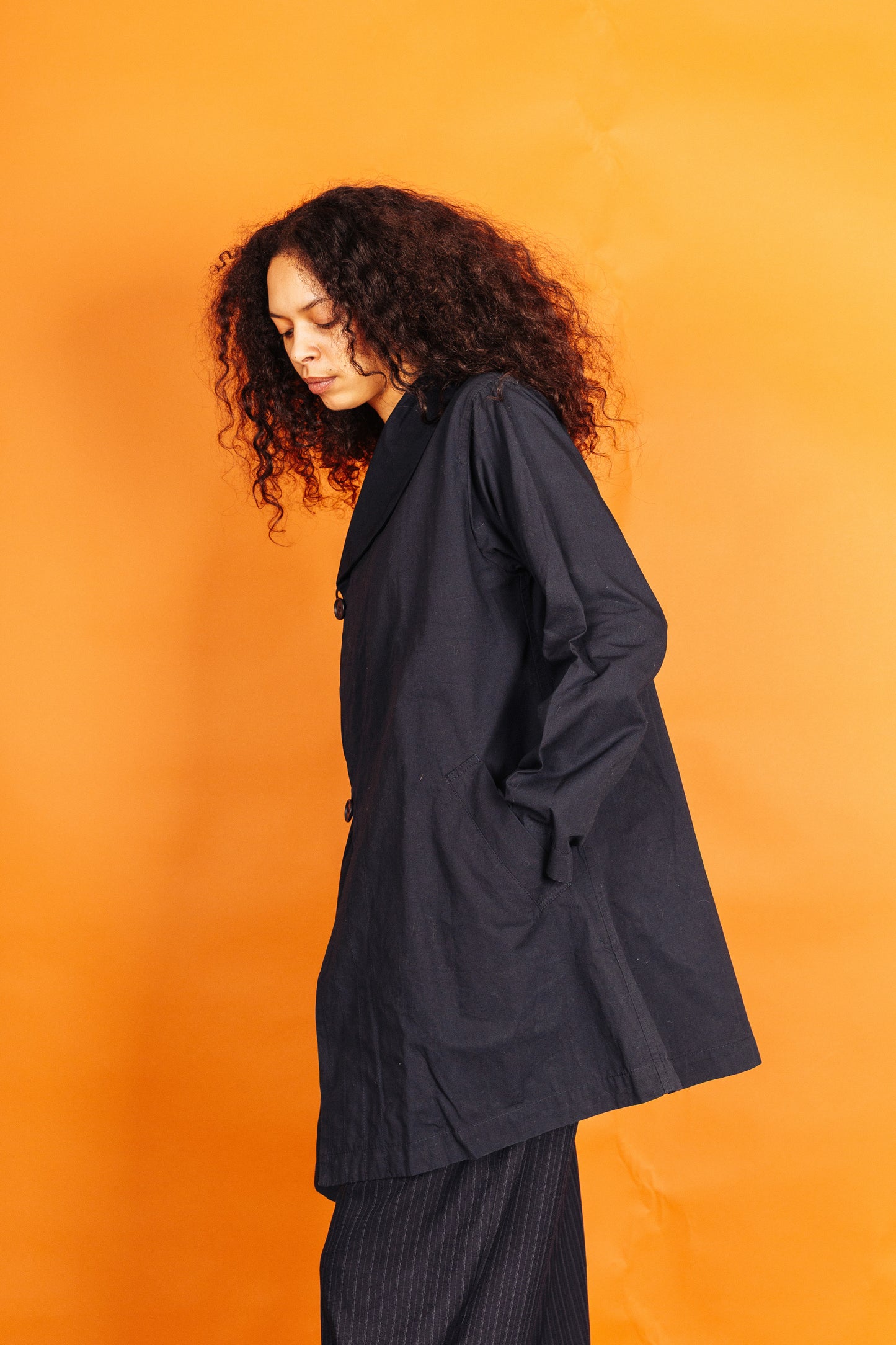 Issey Miyake Plantation Asymetrical Button Up Cotton Blouson