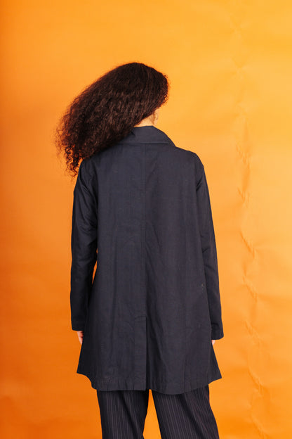 Issey Miyake Plantation Asymetrical Button Up Cotton Blouson